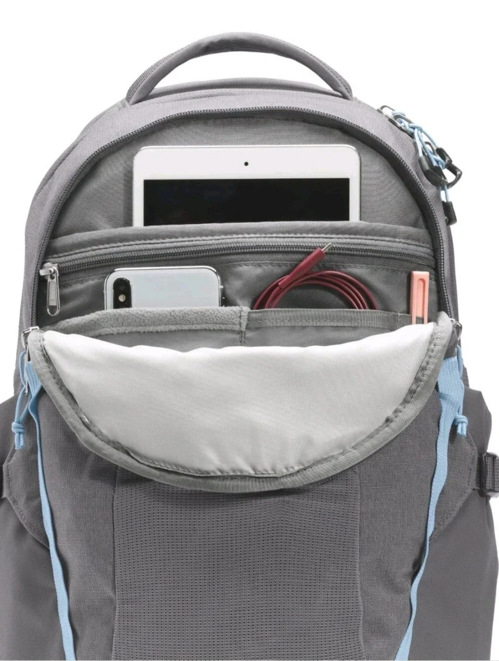 THE NORTH FACE Recon Backpack - Women's Zinc Grey Dark Heather/Powder Blue NWT
